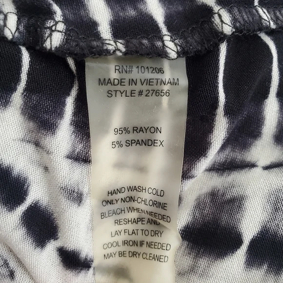 SOFT SURROUNDINGS TUNIC TIE DYE BOHO BLACK & WHITE LONG SLEEVE WOMENS (XS) - Picture 10 of 10